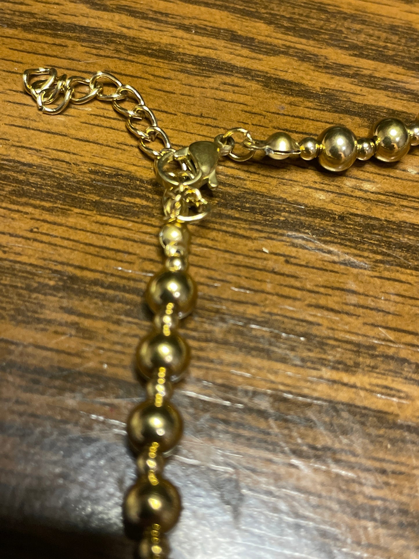 18K Gold Plated Stainless Steel Beaded Necklace