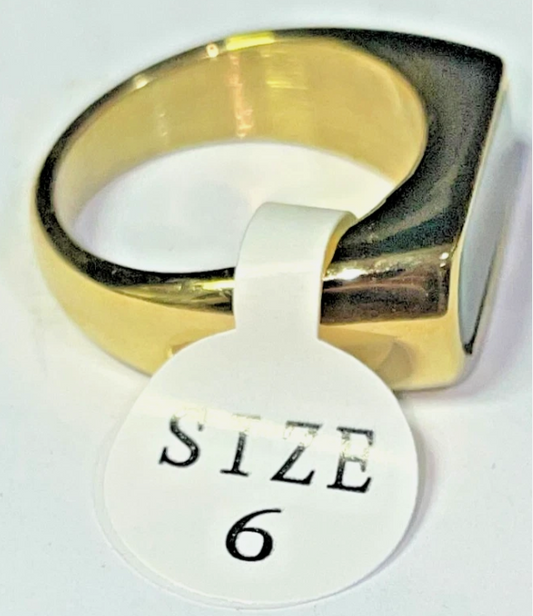 18K Gold Plated Geometric Ring with Vibrant Acrylic-Like Detail *SHIPS FROM US*