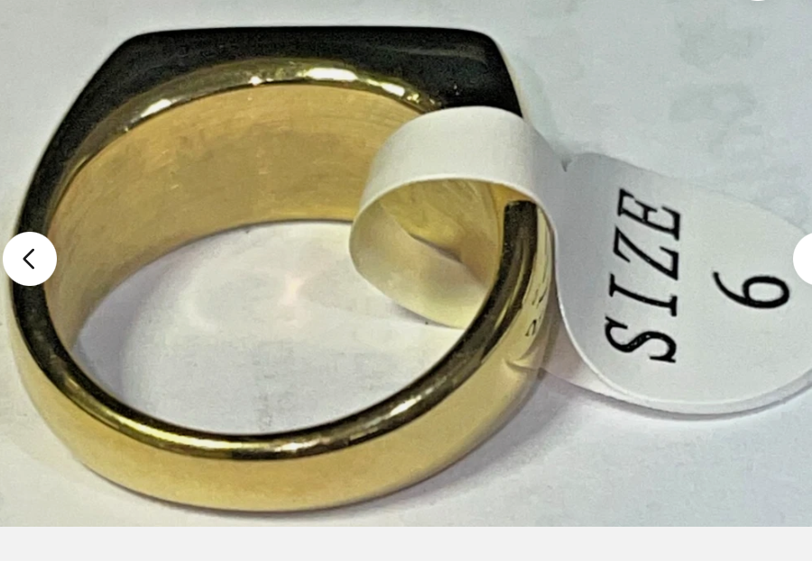18K Gold Plated Geometric Ring with Vibrant Acrylic-Like Detail *SHIPS FROM US*