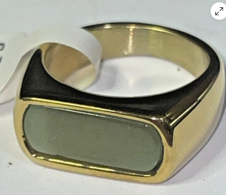 18K Gold Plated Geometric Ring with Vibrant Acrylic-Like Detail *SHIPS FROM US*