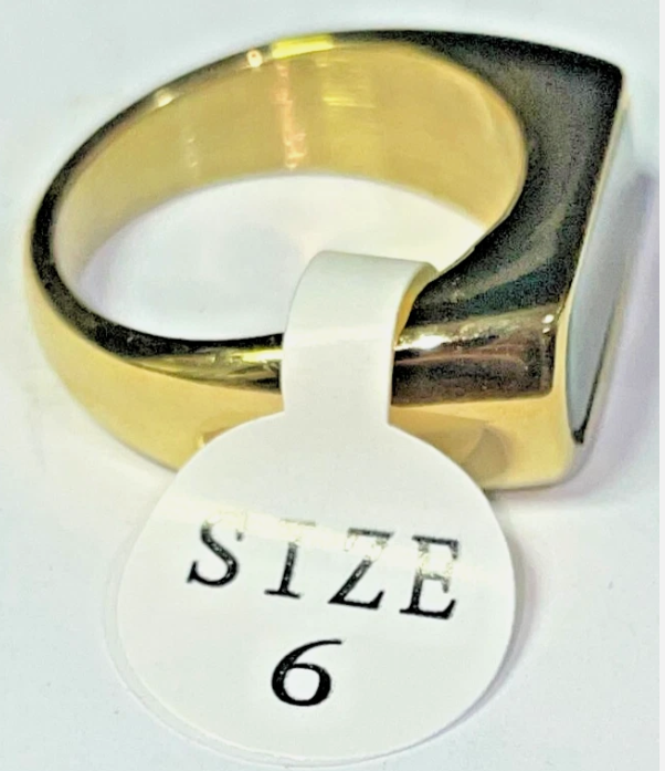 18K Gold Plated Geometric Ring with Vibrant Acrylic-Like Detail *SHIPS FROM US*