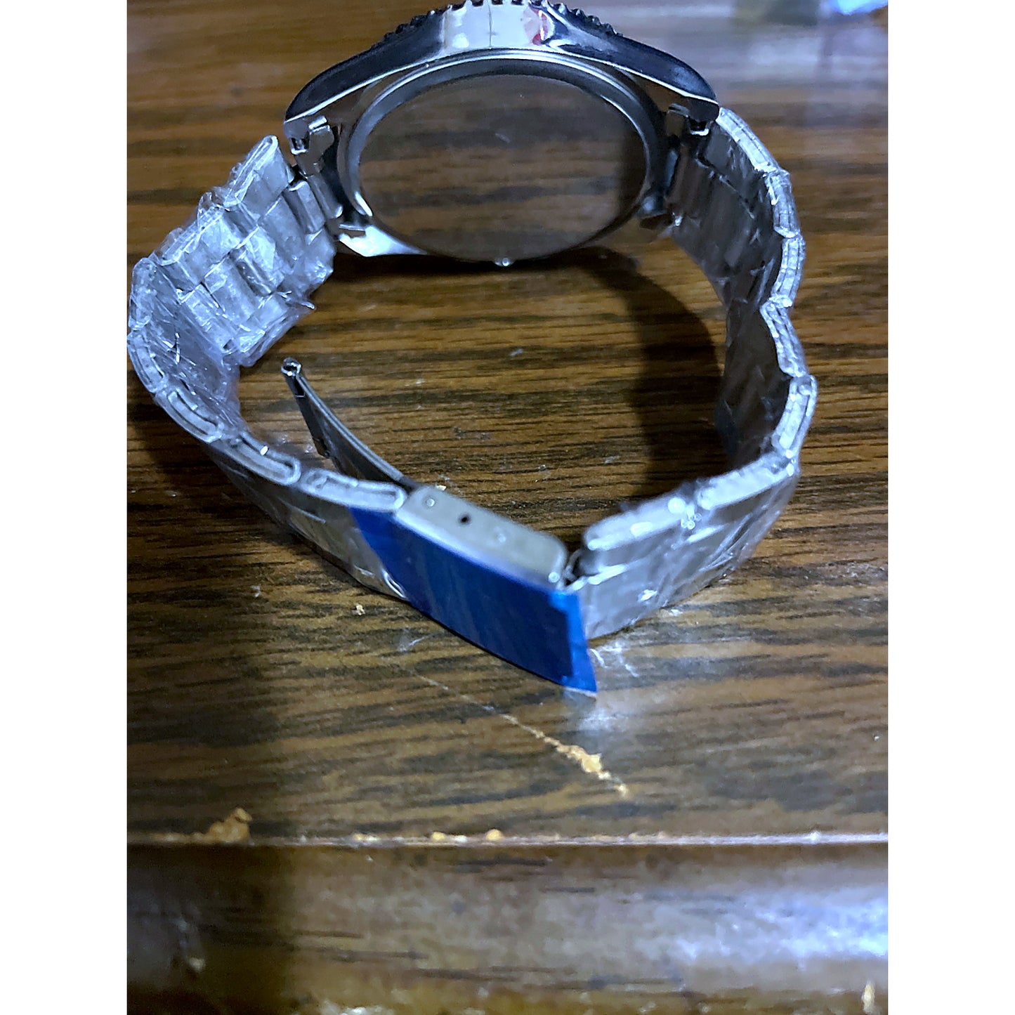 Geneva Blue Dial Quartz Watch Stainless Steel Band Men’s Fashion Wristwatch