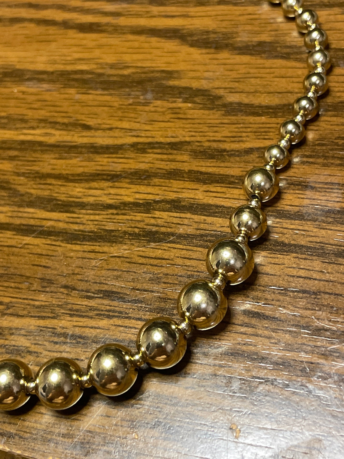18K Gold Plated Stainless Steel Beaded Necklace
