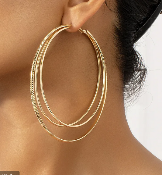 Simple Classic Solid Color Alloy Ferroalloy 14k Gold Plated Hoop Earrings