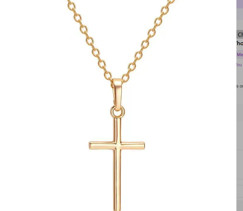Minimalist Gold Tone Cross Pendant Necklace - Vintage Style Clavicle Chain
